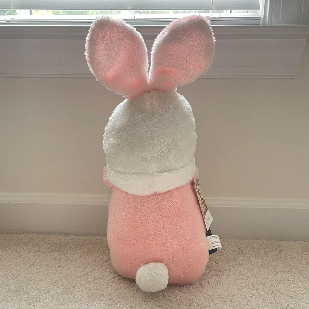 Rae Dunn Happy Easter Gnome Bunny Plush Beanie Holding Egg w/ Ears and Tail NWT
